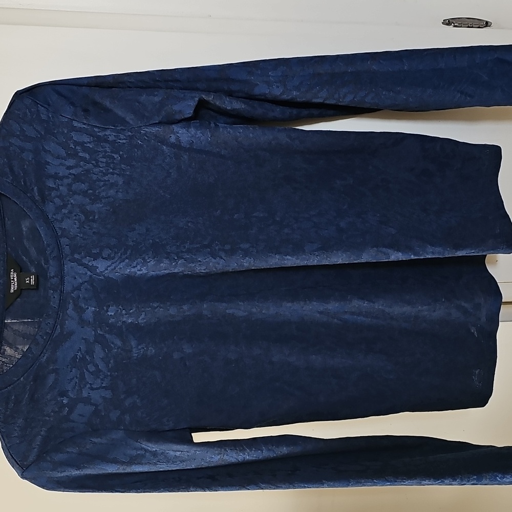 Simply Vera Vera Wang Textured Blue Top XS